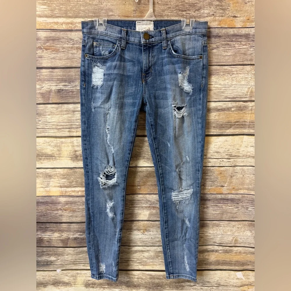 Current Elliott‎ Jeans The Stiletto Jodie Shredded Skinny 27 Distressed Stretch